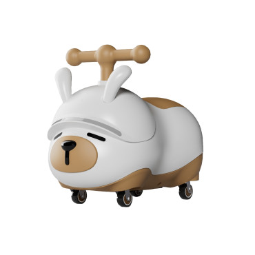 Masinuta Ride-On Cyrax, Sistem Anti-Rasturnare, Sistem de Lumini si Sunet, Bluetooth, 1-3 Ani, Model Catel, 43 x 33 x 26 cm, Alb - Maro