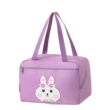 Geanta Termo-Izolanta, Cyrax, Compartimente Telefon si Tacamuri, Multifunctionala, Impermeabila, 30x21x20 cm, Design Iepuras, Mov