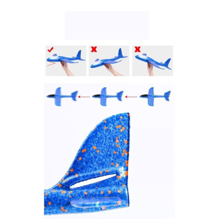 Avion planor din polistiren in punga , lungime 47 cm , Rosu , Cyrax