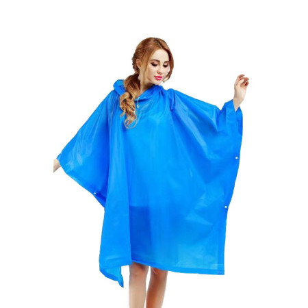 Pelerina de Ploaie,  pentru Adulti, EVA, Tip Poncho, Impermeabila, Rezistenta la Vant, Capse Laterale, 160 g, Albastru