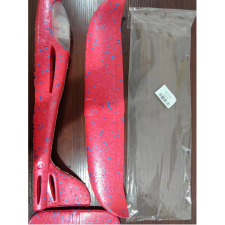 Avion planor din polistiren in punga , lungime 47 cm, cu lumini pe toata lungimea, Rosu , Cyrax