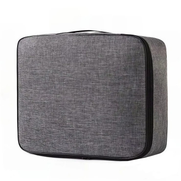 Geanta pentru Depozitare Acte si Documente,  1 Compartiment mare cu Curele Interioare, Impermeabila, 37 x 10.5 x 27 cm, Gri