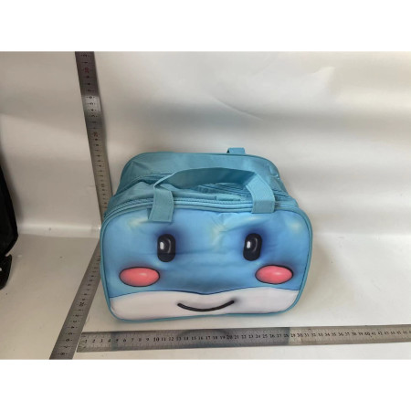 Geantă Frigorifică, Cyrax, cu Desene Animat 3D, Portabilă pentru Copii, de Prânz, din Pânză Oxford, 27.5x18x20 cm, Model Balena, Albastru