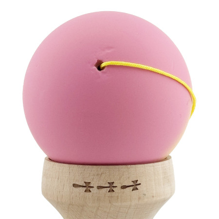 Kendama X Originala, Profesionala, Cyrax, Rubber Grip, Cupe Mari KING SIZE V3, Gaura in Baza, Rulment Metalic, din lemn 18 cm, Ata 62/65 cm, Gradient Roz/Galben