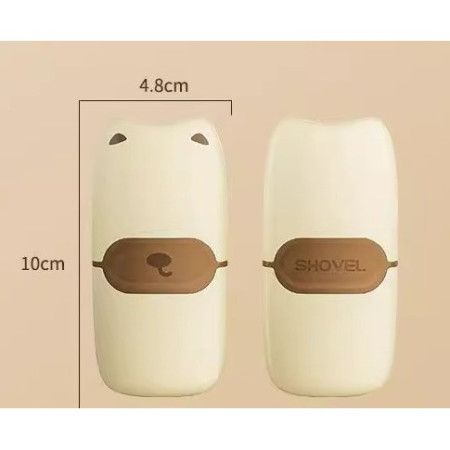 Mini Racleta de Curatare,  pentru Etichete, Adezivi, din ABS+ Metal, 2 Lame Incluse, Maro