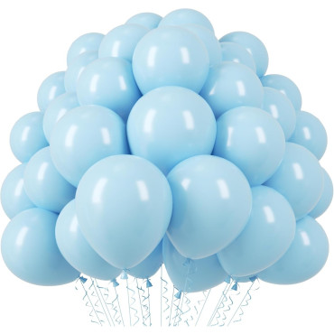Set 10 Baloane din Latex, Cyrax, Model Party, 13 cm, 1 g, Bleu