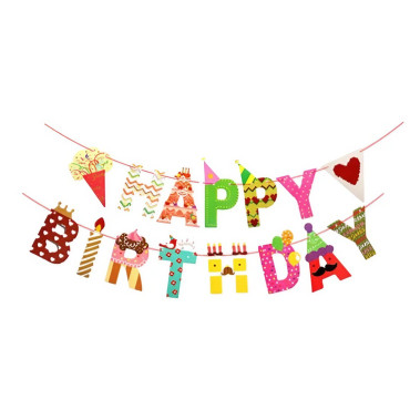 Banner Happy Birthday 100x200 cm, Cyrax, Rola de Ata Inclusa, Tematica Candy, Multicolor