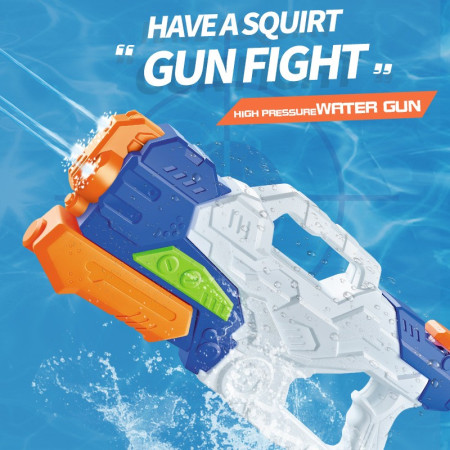 Pistol cu Apa pentru Copii, Rezervor, Pentru Piscina/Plaja, Cyrax, 6ani+,  3 duze, Multicolor, 1000ML