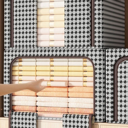 Cutie de Depozitare Pliabila,  Cu fermoar Bidirectional, 24 L, Textil, 40x30x20 cm, Cadru Metalic, o Fereastra, Suport Baza Stabil din Plastic, Design Zebra, Alb Negru