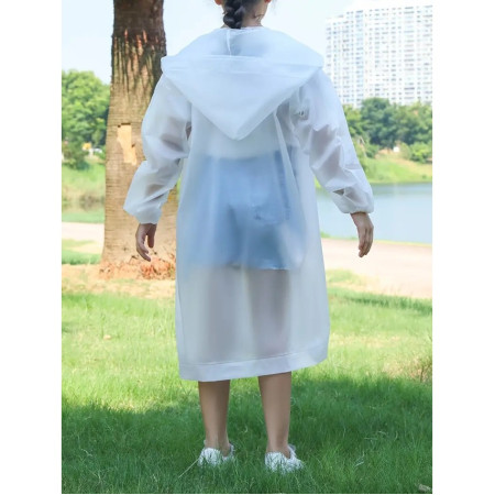 Pelerina de Ploaie,  pentru Copii 100-145 cm, din EVA, Impermeabila, Inchidere cu Capse, Alb