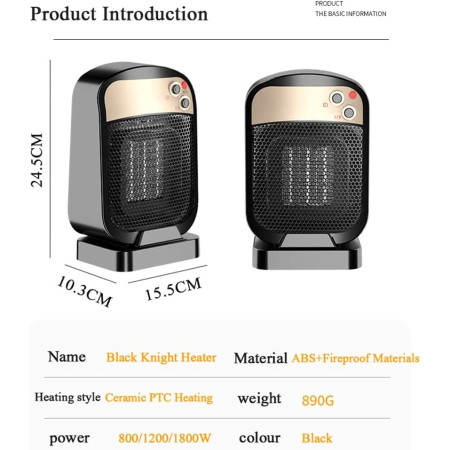 Radiator electric vertical mic  incalzitor cu 3 trepte de putere , 1800w, negru