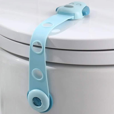 Siguranta pentru Usi Copii,  Sistem de Blocare Sertare, Dulap, Frigider, Adeziv, cu Sistem de Inchidere Dublu, Model Catelus, Albastru