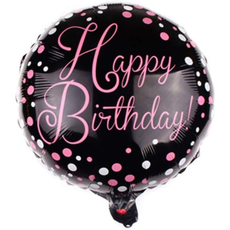 Balon din Folie Metalizata, Cyrax, Figurine, Model 2, Happy Birthday, Tematica Aniversare, 45 cm, Ambalaj Individual, Pai Inclus, Umflare cu Aer sau Heliu, Multicolor