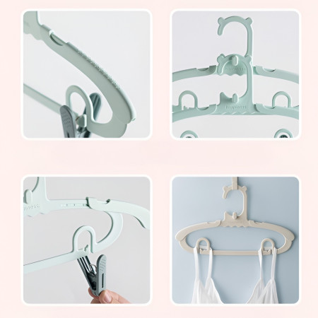 Set 10 de Cleme pentru Haine,  de Prindere pentru Pantaloni, Atasabile la Umerase, 1.6x2.3x6.35 cm, Maro