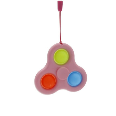Jucarie senzoriala spinner Cyrax- Fidget Toy, Simple Dimple, 7 cm, Roz/Multicolor
