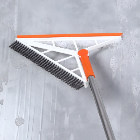 Mop Multifunctional,  Portocaliu, cu Racleta din Silicon, Maner Telescopic, Curatarea Eficienta a Tuturor Suprafetelor