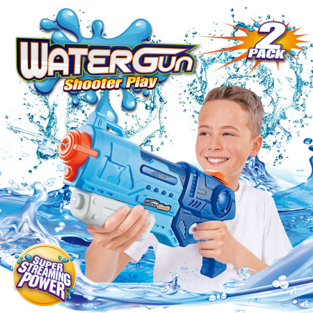 Pistol cu Apa pentru Copii, Rezervor, Pentru Piscina/Plaja, Cyrax, 6ani+, Albastru, 900ML