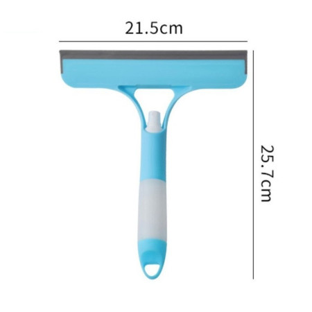 Racleta de Curatare 3 in 1,  Multifunctional, Pentru Casa si Masina, Pulverizator de Spray, Racleta din Silicon si Burete, 21.5 x 25.7 cm, Albastru