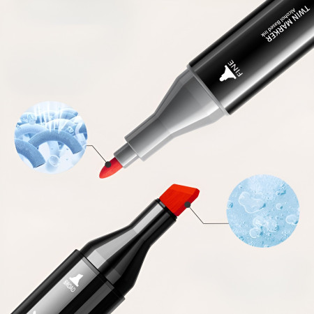 Set Cutie 36 Markere, Cyrax, cu Alcool, Artist Markers, Cutie Plastic cu Maner, Cyrax, Multicolor