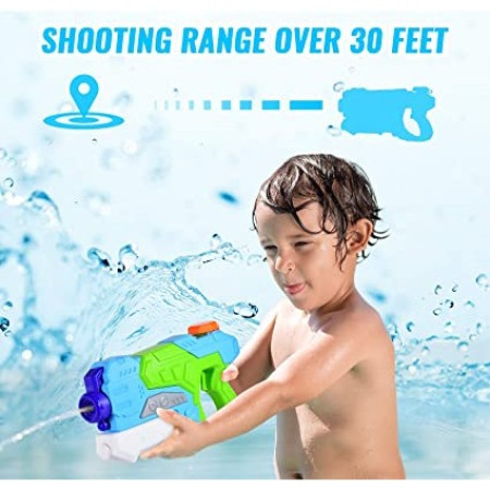 Pistol cu Apa pentru Copii, Rezervor, Pentru Piscina/Plaja, Cyrax, 6ani+,  Verde/Albastru, 550ML