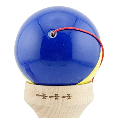 Kendama X Originala, Profesionala, Cyrax, Tricolor Edition BUCURESTI, Super Sticky cu Cupe Mari KING SIZE V3, Rulment Metalic si Gaura in Baza, din Lemn 18 cm, Ata 62/65 cm, Multicolor