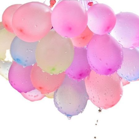 Set 111 Baloane din Latex, Cyrax, Aqua Party, Sistem de Umplere Rapida, 10 cm Diametru, Multicolor