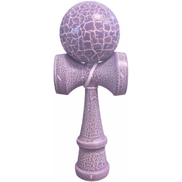 Kendama X Originala, Profesionala, Cyrax, Kendama Cracked, din Lemn – 18 cm, Lila/Alb