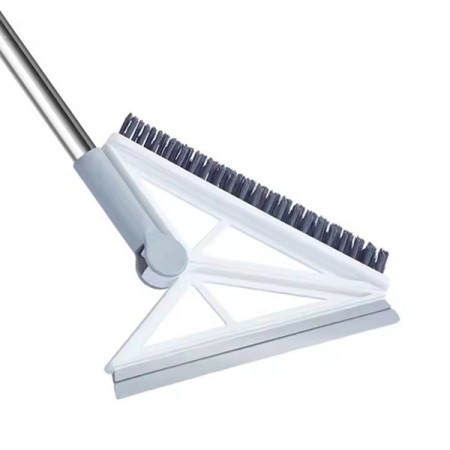 Matura Telescopica,  cu Doua Capete - Perie/Racleta 23 cm, Lungime 110 cm, din Plastic/Otel/Silicon, Gri