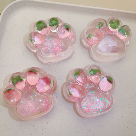 Jucarie Antistres Squishy, Cyrax, cu Revenire Lenta, Labuta de Pisica Pufoasa, 7.5 cm, Ambalaj Transparent, Model 270522, Multicolor