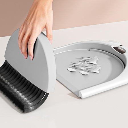 Set Matura si Faras,  Pentru Birou, din PP, Model Ursulet, 23.5 x 18 cm, Gri