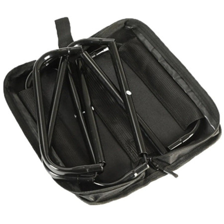 Scaun Pliabil,  pentru Adulti, Portabil, pentru Camping, Pescuit, din Panza Oxford si Cadru Metalic, 24 x 24 x 28 cm, Negru
