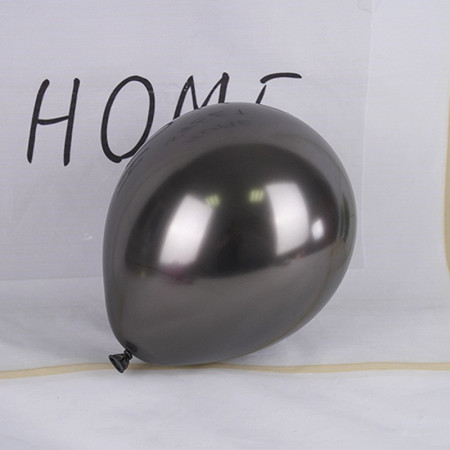 Set 12 Baloane, Cyrax, din Latex Chrome, 13 cm, Negru