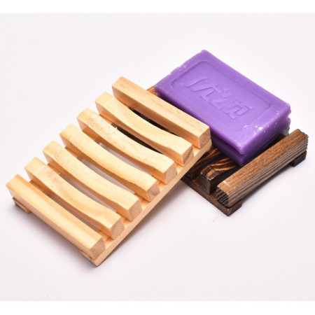 Savoniera,  din Lemn de Bambus, Scurgere Apa, 11.5 x 8 cm, Natur