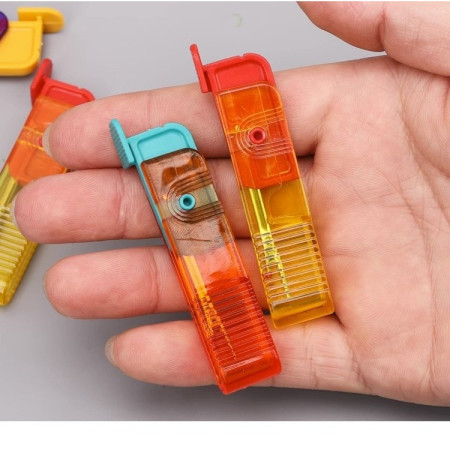 Dispozitiv pentru Descusut,  Taietor de Etichete, 1.7 x 7 cm, Pliabil, din Plastic, Albastru/Portocaliu