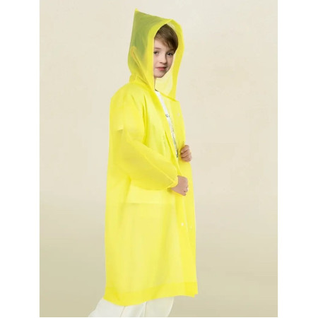 Pelerina de Ploaie,  pentru Copii 100-145 cm, din EVA, Impermeabila, Inchidere cu Capse, Galben