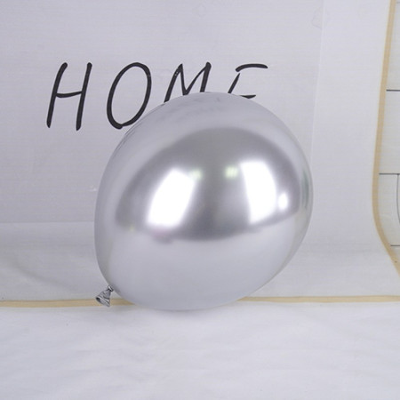 Set 12 Baloane, Cyrax, din Latex Chrome, 25 cm, Argintiu