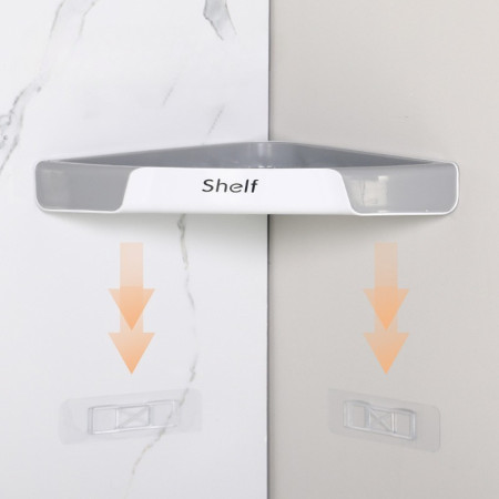 Suport Depozitare,  din Plastic, Montare fara Perforatii, pentru Baie/Bucatarie, 28 x 39 x 4.5 cm, Gri