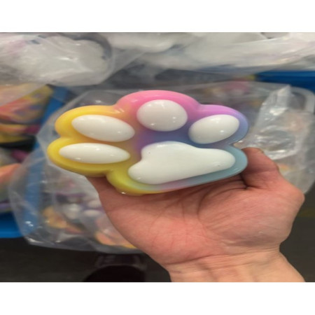 Jucarie Antistres Squishy, Cyrax, Labuta de Pisica Squeeze Toys, cu Revenire Lenta, 7.5 cm, Model 270530, Multicolor