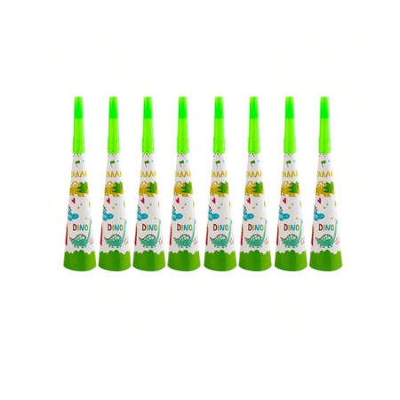 Set 6 Suflatori, Cyrax, Colectia Dino Park, 20 x 5 cm, din Carton, Multicolor