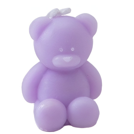 Lumanare Parfumata,  Model Ursulet, Mov, Aroma de Lavanda, 5.5x3.6x4 cm