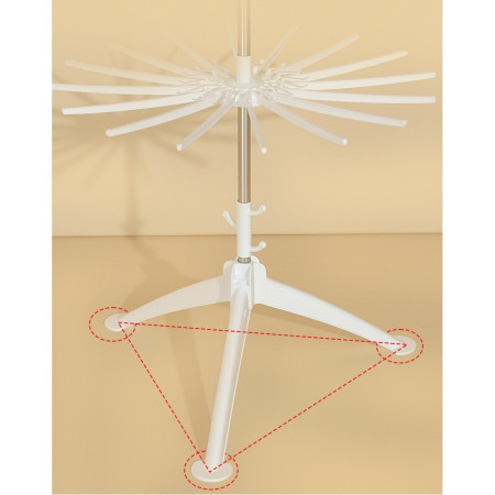 Uscator de Rufe Vertical,  2 Niveluri, Pliabil, din ABS+PP+Otel Inoxidabil, Rotire 360 Grade, 130 x 75 cm, Alb