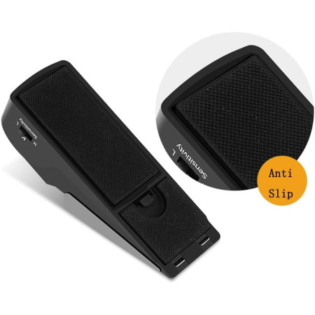 Opritor pentru Usa cu Alarma,  120DB, cu Baterii, cu 3 Trepte de Sensibilitate, Antialunecare, Buton ON-OFF, 14x4.5x4 cm, Negru