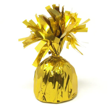 Greutate pentru Baloane cu Heliu, Cyrax, din Folie cu Franjuri, 170g, 13 x 5 x 3 cm, Auriu