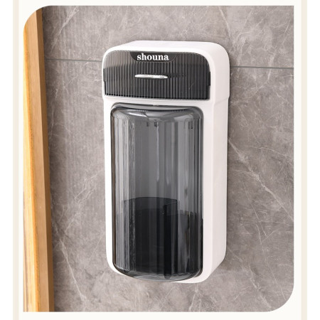 Organizator Baie, Cyrax, 4 Compartimente si 1 Sertar, Rotire 360 Grade, din PP+PET, 27.5 x 16 x 11 cm, Alb/Negru