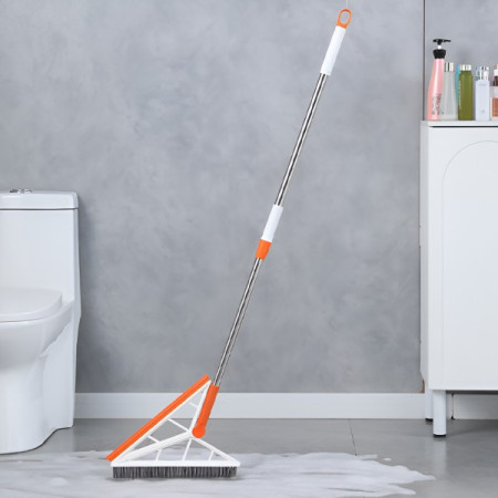 Mop Multifunctional,  Portocaliu, cu Racleta din Silicon, Maner Telescopic, Curatarea Eficienta a Tuturor Suprafetelor