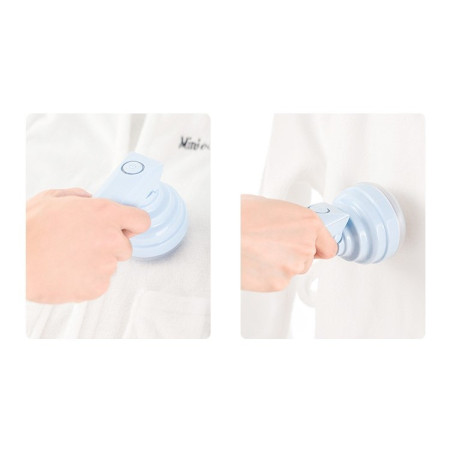 Aparat Pentru Curatat Scame, Par Si Praf,  Trimmer pentru Diferite Tipuri De Material, Cu Lame Din Otel Inoxidabil, Maner Flexibil, Incarcare Prin USB, 13x8 cm, Albastru