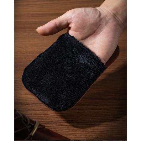 Manusa de Lustruit Pantofii,  din PVC, 18.2 x 12 x 10.8 cm, Imitatie de Lana, Maro