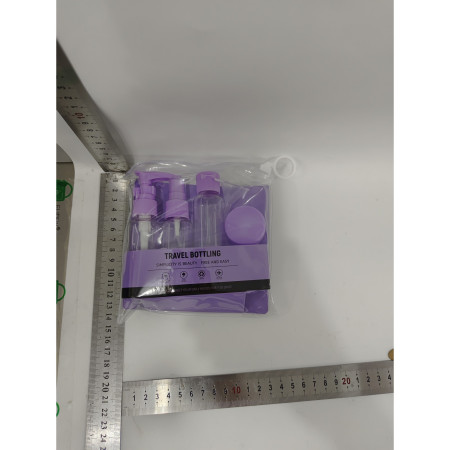 Set Recipiente pentru Cosmetice, Cyrax, 5 Piese, cu Gentuta, pentru Calatorii, Reutilizabile, Mov, Material Plastic, 40 ml, 10g