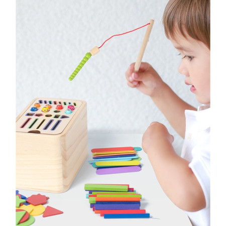 Jucarie de Sortare, Cyrax, din Lemn, +36 Luni, Tip Montessori, Multicolor