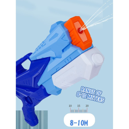 Pistol cu Apa pentru Copii, Rezervor, Pentru Piscina/Plaja, Cyrax, 6ani+,  3 duze, Albastru, 770ML
